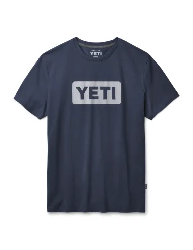 Camiseta Yeti Logo Azul/Gris Manga Corta Hombre