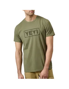 Camiseta Yeti Logo Verde Manga Corta Hombre